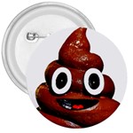 Happy Funny Poop Emoji 3  Button