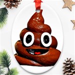 Happy Funny Poop Emoji Ornament (Oval)