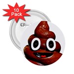 Happy Funny Poop Emoji 2.25  Button (10 pack)