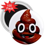 Happy Funny Poop Emoji 3  Magnet (100 pack)