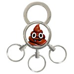 Happy Funny Poop Emoji 3-Ring Key Chain