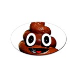 Happy Funny Poop Emoji Sticker (Oval)