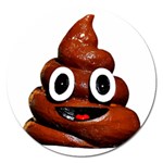 Happy Funny Poop Emoji Magnet 5  (Round)