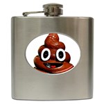 Happy Funny Poop Emoji Hip Flask (6 oz)