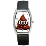 Happy Funny Poop Emoji Barrel Style Metal Watch