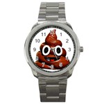 Happy Funny Poop Emoji Sport Metal Watch