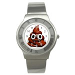 Happy Funny Poop Emoji Stainless Steel Watch