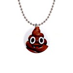 Happy Funny Poop Emoji 1  Button Necklace