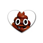 Happy Funny Poop Emoji Rubber Coaster (Heart)