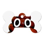 Happy Funny Poop Emoji Dog Tag Bone (One Side)