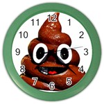 Happy Funny Poop Emoji Color Wall Clock