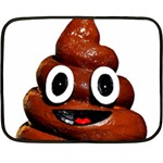 Happy Funny Poop Emoji Double Sided Fleece Blanket (Mini)