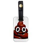 Happy Funny Poop Emoji Luggage Tag (one side)