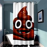 Happy Funny Poop Emoji Shower Curtain 36  x 72  (Stall)