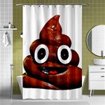 Happy Funny Poop Emoji Shower Curtain 48  x 72  (Small)