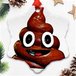 Happy Funny Poop Emoji Ornament (Snowflake)