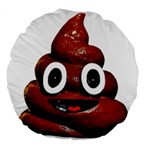 Happy Funny Poop Emoji Large 18  Premium Round Cushion 