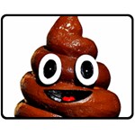 Happy Funny Poop Emoji Double Sided Fleece Blanket (Medium)