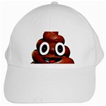 Happy Funny Poop Emoji White Cap