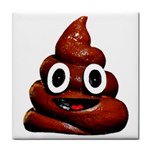 Happy Funny Poop Emoji Tile Coaster