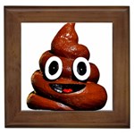 Happy Funny Poop Emoji Framed Tile