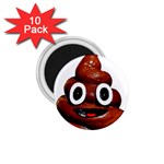 Happy Funny Poop Emoji 1.75  Magnet (10 pack) 