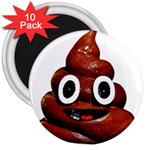 Happy Funny Poop Emoji 3  Magnet (10 pack)