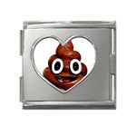 Happy Funny Poop Emoji Mega Link Heart Italian Charm (18mm)