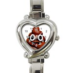 Happy Funny Poop Emoji Heart Italian Charm Watch