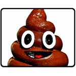 Happy Funny Poop Emoji Fleece Blanket (Medium)