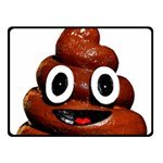 Happy Funny Poop Emoji Fleece Blanket (Small)