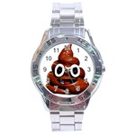 Happy Funny Poop Emoji Stainless Steel Analogue Watch