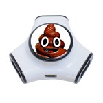 Happy Funny Poop Emoji 3-Port USB Hub