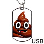 Happy Funny Poop Emoji Dog Tag USB Flash (One Side)