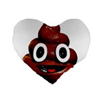 Happy Funny Poop Emoji Standard 16  Premium Heart Shape Cushion 