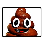 Happy Funny Poop Emoji Double Sided Fleece Blanket (Small)