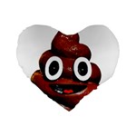 Happy Funny Poop Emoji Standard 16  Premium Flano Heart Shape Cushion 