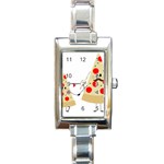 Fathers Day Pizza Rectangle Italian Charm Watch