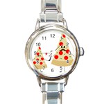 Fathers Day Pizza Round Italian Charm Watch