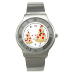 Fathers Day Pizza Stainless Steel Watch