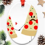 Fathers Day Pizza Oval Ornament (Two Sides)