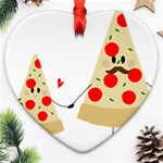 Fathers Day Pizza Heart Ornament (Two Sides)