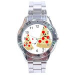 Fathers Day Pizza Stainless Steel Analogue Watch