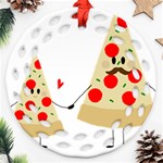 Fathers Day Pizza Round Filigree Ornament (Two Sides)