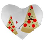 Fathers Day Pizza Large 19  Premium Heart Shape Cushion