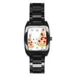 Fathers Day Pizza Stainless Steel Barrel Watch