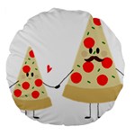 Fathers Day Pizza Large 18  Premium Flano Round Cushion 