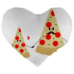 Fathers Day Pizza Large 19  Premium Flano Heart Shape Cushion