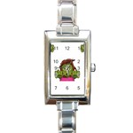 Emoji Zombie Woman Rectangle Italian Charm Watch