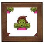 Emoji Zombie Woman Framed Tile